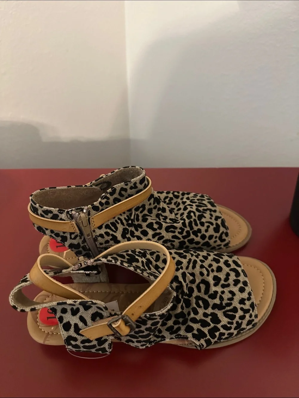 Blowfish Kids Leopard Print Sandals with Tan Straps